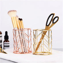 Load image into Gallery viewer, Multi-function Desktop Pen Holder Office School Storage Case metal Gold Rose Gold Box Desk Pen Pencil Organizer Makeup storage