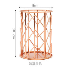 Load image into Gallery viewer, Multi-function Desktop Pen Holder Office School Storage Case metal Gold Rose Gold Box Desk Pen Pencil Organizer Makeup storage
