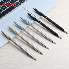 Load image into Gallery viewer, 2/11/20PCS Ball Pen Stainless steel rod rotating Metal ballpoint Pen Stationery Ballpen 0.7mm Blue ink Office &amp; School Supplies