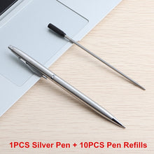 Load image into Gallery viewer, 2/11/20PCS Ball Pen Stainless steel rod rotating Metal ballpoint Pen Stationery Ballpen 0.7mm Blue ink Office &amp; School Supplies