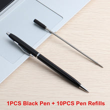 Load image into Gallery viewer, 2/11/20PCS Ball Pen Stainless steel rod rotating Metal ballpoint Pen Stationery Ballpen 0.7mm Blue ink Office &amp; School Supplies