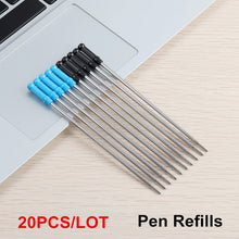 Load image into Gallery viewer, 2/11/20PCS Ball Pen Stainless steel rod rotating Metal ballpoint Pen Stationery Ballpen 0.7mm Blue ink Office &amp; School Supplies
