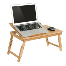 Load image into Gallery viewer, Actionclub Nature Bamboo Laptop Table Simple Computer Desk With Fan For Bed Sofa Folding Adjustable Laptop Desk On The Bed