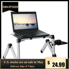 Load image into Gallery viewer, Portable Adjustable Aluminum Laptop Desk Stand Table Vented Ergonomic TV Bed Lap Stand Up Working Office PC Riser Bed Sofa Couch