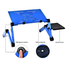 Load image into Gallery viewer, Aluminum Alloy Laptop Table Adjustable Portable Folding Computer Desk Students Dormitory Laptop Table With Big Cooling Fan
