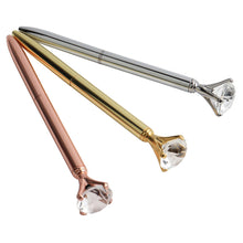 Load image into Gallery viewer, GENKKY Kawaii Ballpoint Pen Big Gem Metal Ball Pen With Large Diamond Blue And Black Magical Pens Fashion School Office Supplies