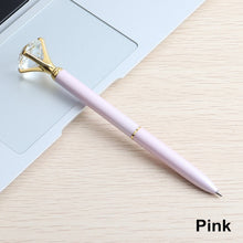 Load image into Gallery viewer, GENKKY Kawaii Ballpoint Pen Big Gem Metal Ball Pen With Large Diamond Blue And Black Magical Pens Fashion School Office Supplies