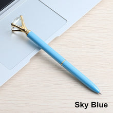 Load image into Gallery viewer, GENKKY Kawaii Ballpoint Pen Big Gem Metal Ball Pen With Large Diamond Blue And Black Magical Pens Fashion School Office Supplies